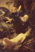The Angel Stopping Abraham from Sacrificing Isaac to God REMBRANDT Harmenszoon van Rijn